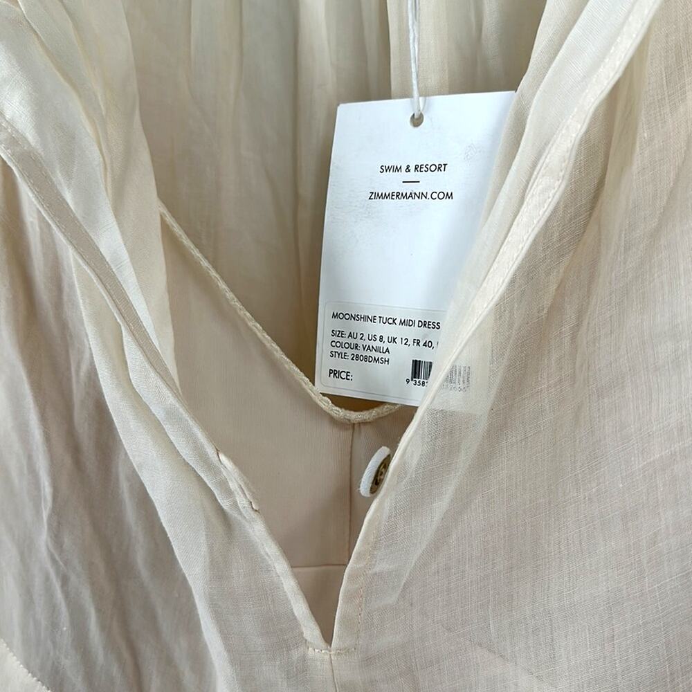 Zimmerman Moonshine Tuck Midi Dress | Size 8 - Picture 5 of 13